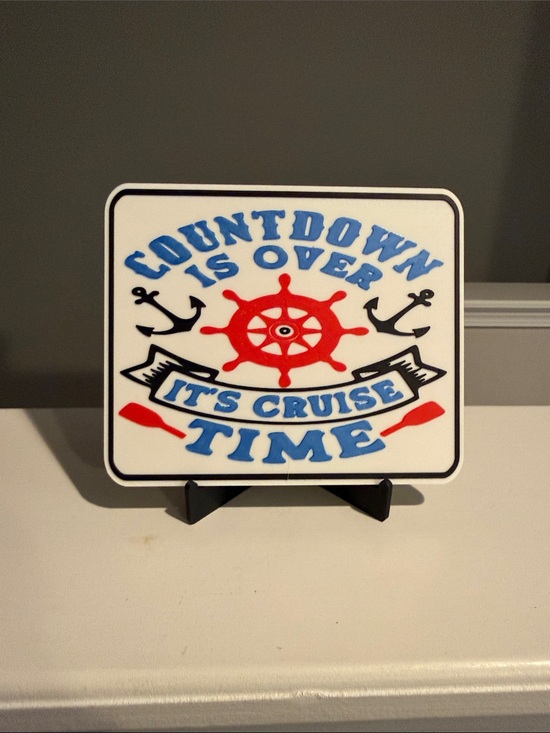 Other - Countdown Is Over It's Cruise Time Nautical Wall Decor - Blue & Red